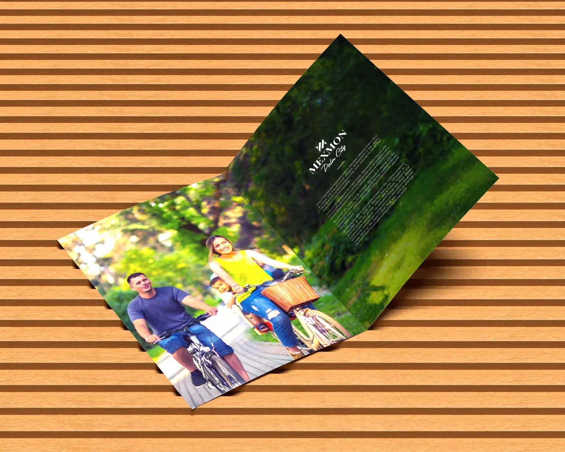 Real estate brochure inner spread design for Mexmon Palm City luxury township