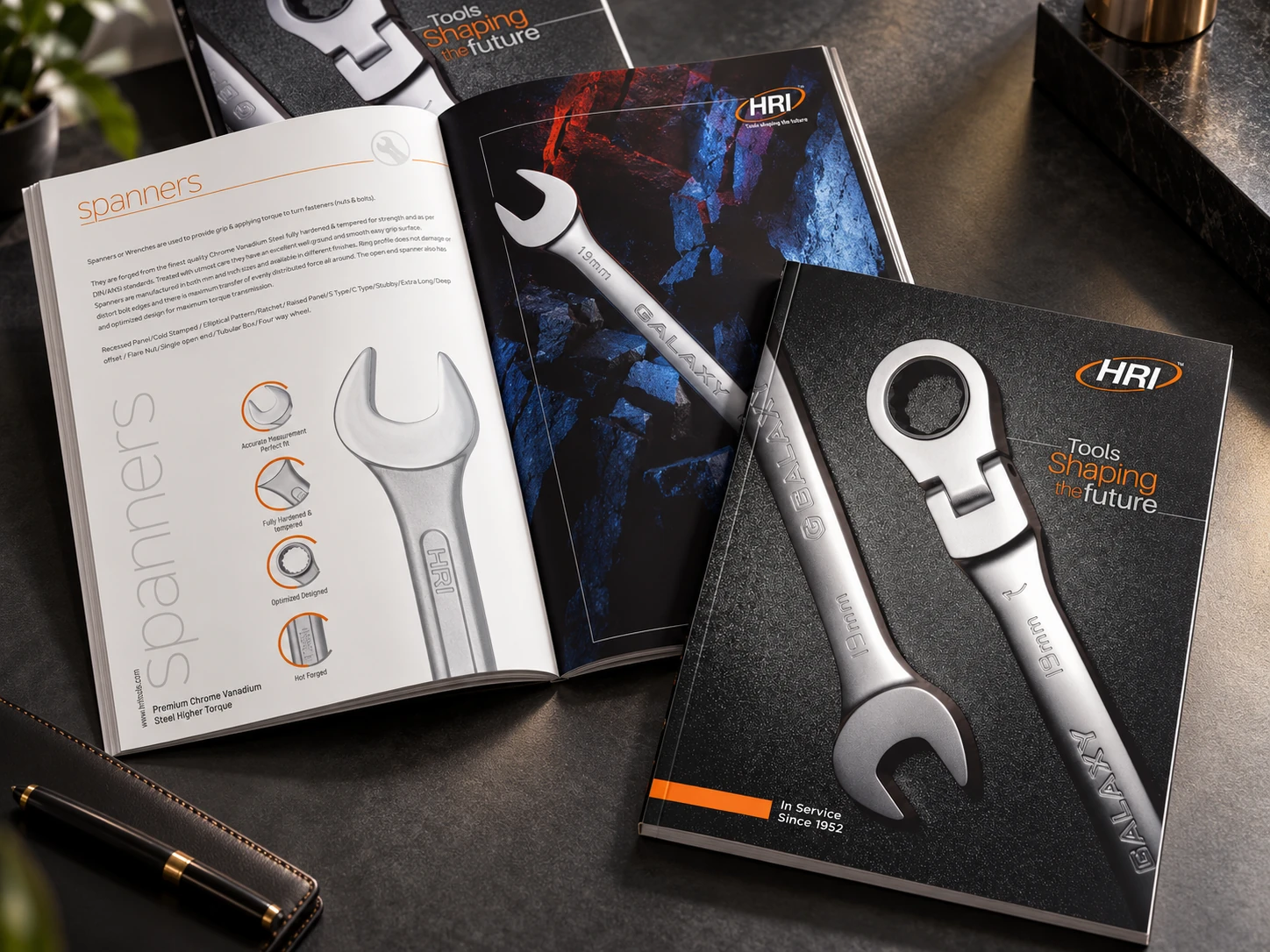 HR Industries designed product catalogue spread