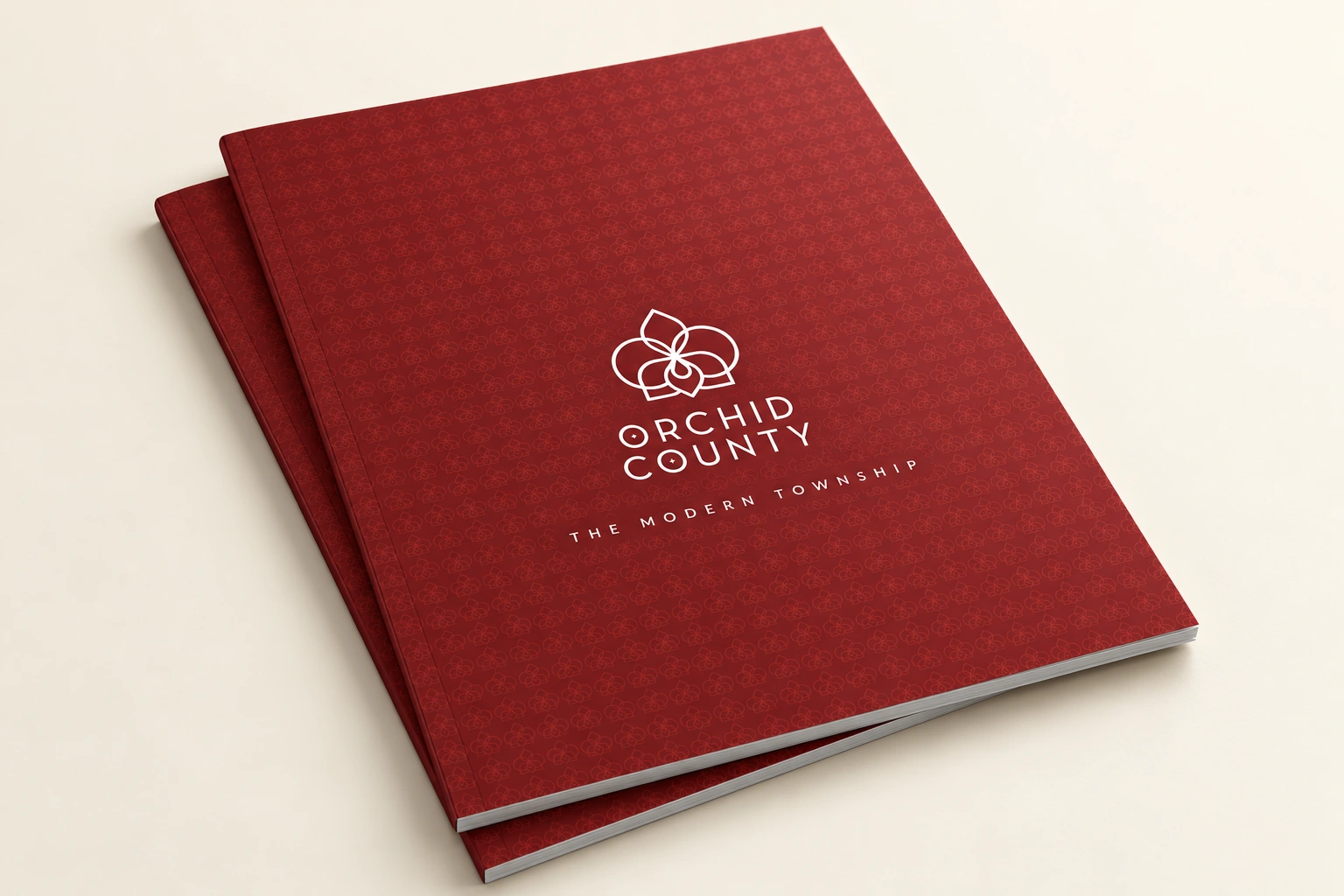 Orchid County real estate catalogue cover presentation